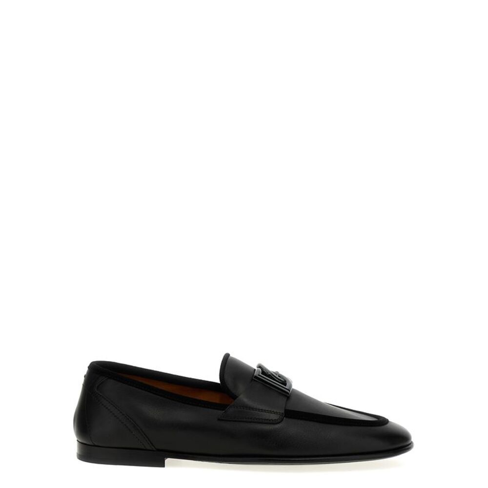 Dolce & Gabbana Black Calfskin Slip-On Men's Loafers